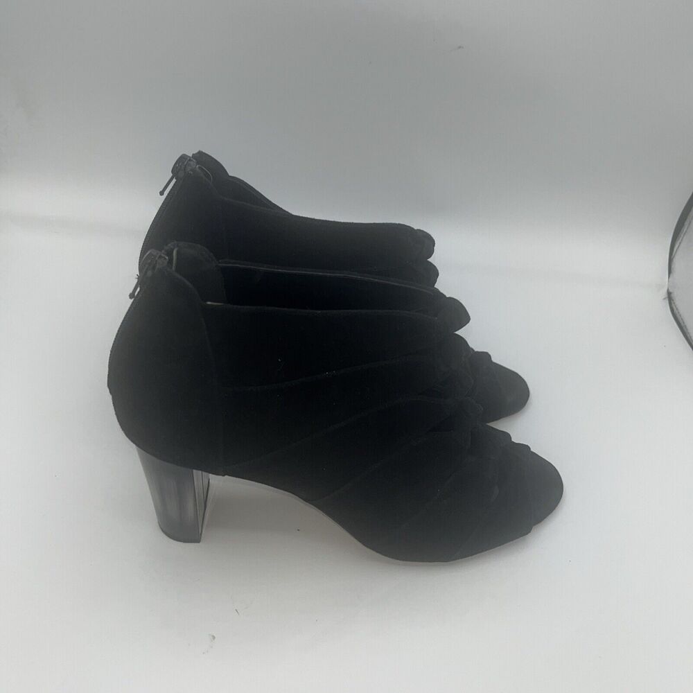 Vaneli Black Peep-Toe Ruffle Booties - Picture 4 of 8